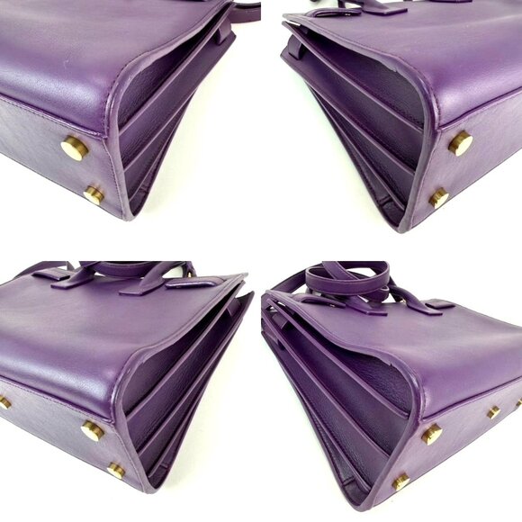 Saint Laurent Sac De Jour Purple Leather Shoulder Bag - Picture 9 of 14